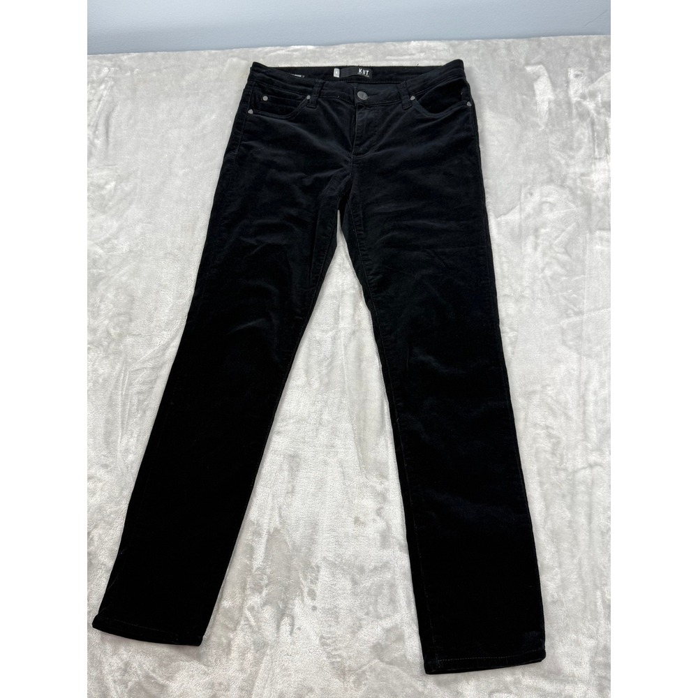 KUT from the Kloth Catherine Boyfriend Black Corduroy Pants Size 4